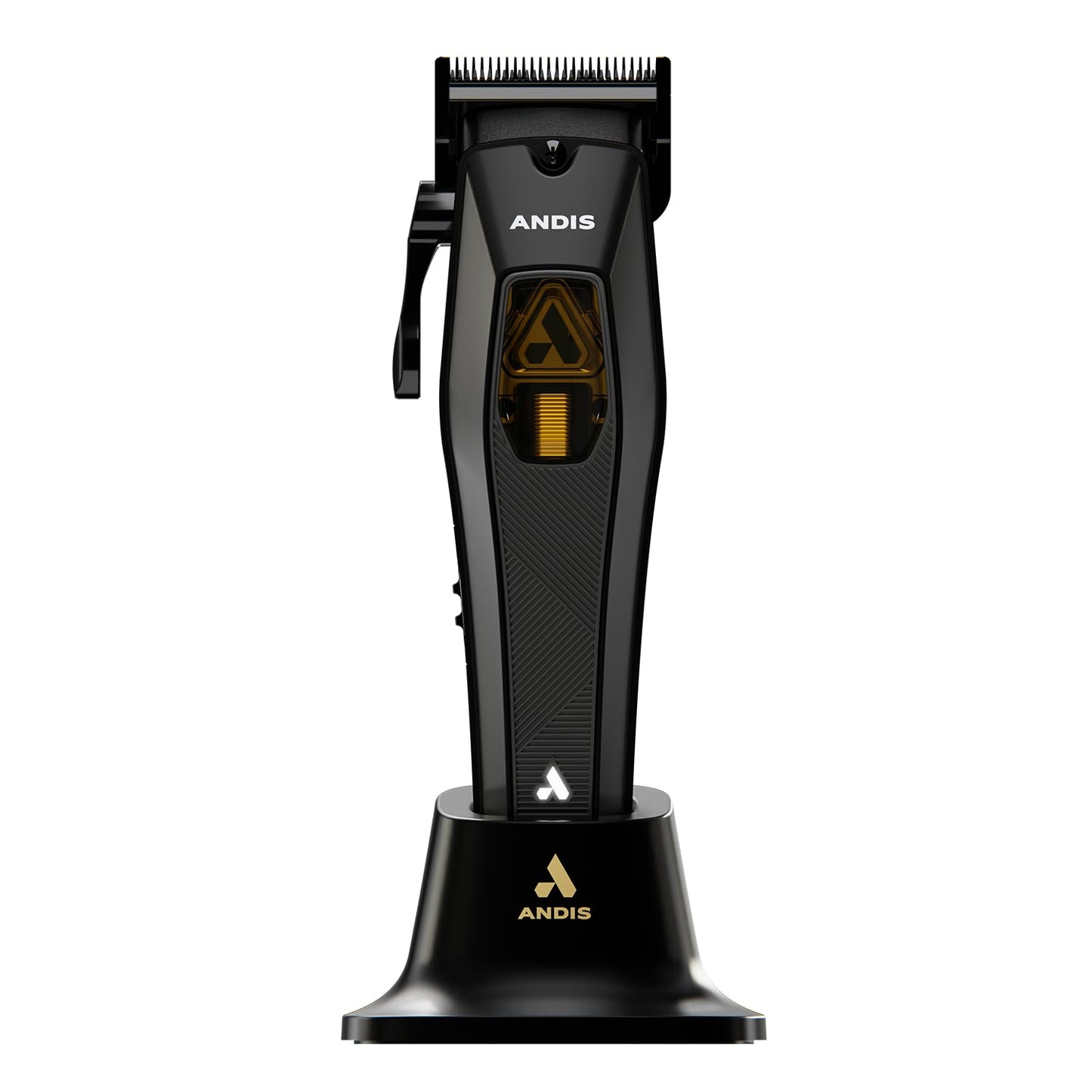 White Smoke Andis 562446 Recon Professional Barber Vector Motor Hair Clipper, Adjustable-Fixed Phaze Blade, Includes OG Comb Set, Lithium Ion 4-Hour Run Time, Interchangeable Covers, Black/Gold