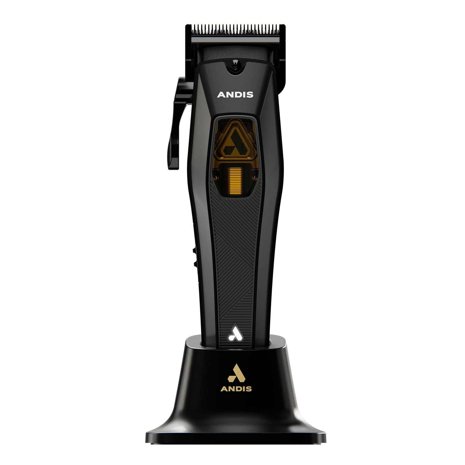 White Smoke Andis 562446 Recon Professional Barber Vector Motor Hair Clipper, Adjustable-Fixed Phaze Blade, Includes OG Comb Set, Lithium Ion 4-Hour Run Time, Interchangeable Covers, Black/Gold