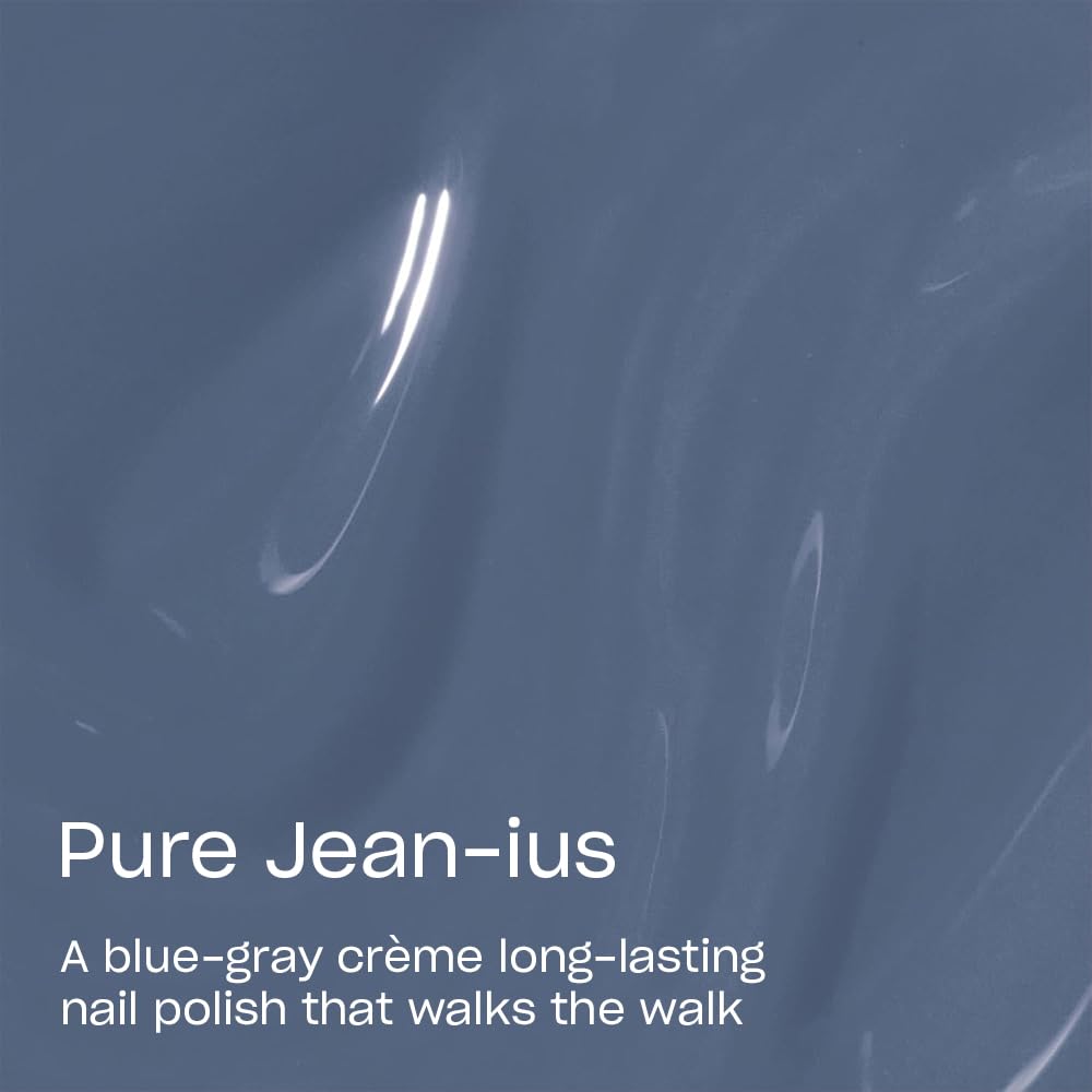 Dim Gray OPI Infinite Shine Pure Jean-ius | Opaque Dark Blue Crème Long Wear Gel Like Nail Polish | Vegan, Long Lasting, Streak Free
