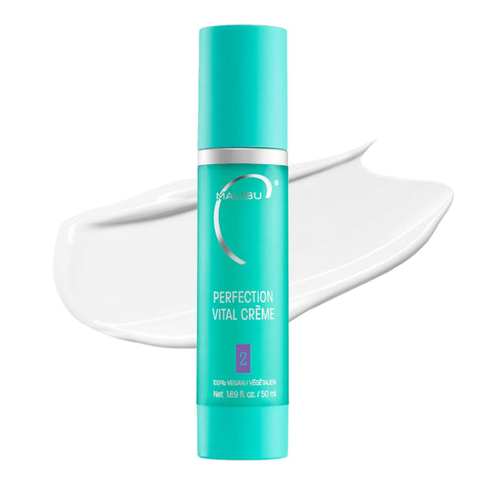 White Smoke Malibu C Perfection Vital Crème - Daily Face Moisturizer for Dry Skin with Peptide & Pro Vitamin B5 - Hydrating Moisturizer for Fine Lines, Wrinkles, Dark Circles & Puffiness (1.69 oz)