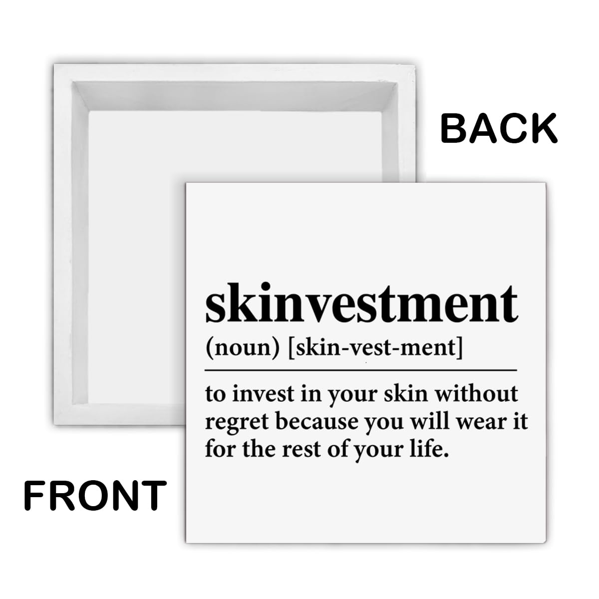 White Smoke Skin Care Sign Spa Decor Self Care Skinvestment Wood Block Sign Massage Beauty Room Salon Decoration Gifts for Esthetician Beautician Beauty Artist