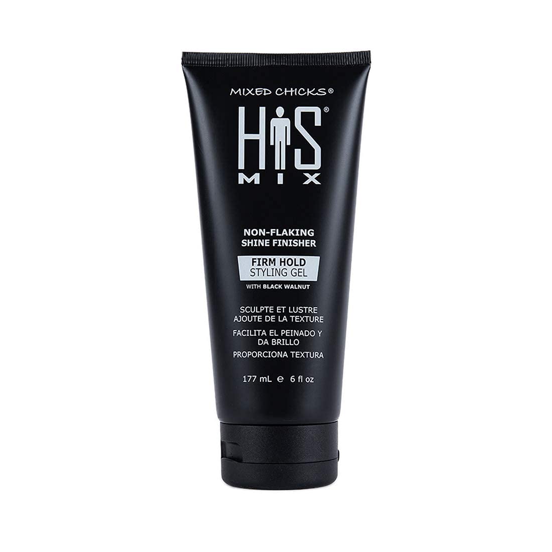 White Smoke Mixed Chicks HIS MIX Shine Finisher Firm Hold Hair Styling Gel for Men, 6 fl. oz. / 177 ml.