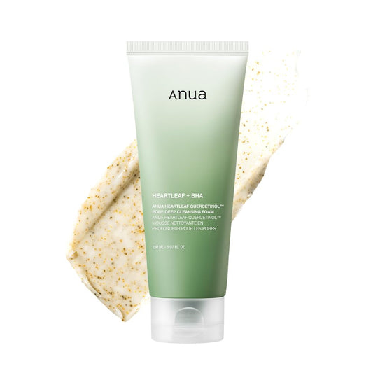White Smoke Anua Heartleaf Quercetinol Pore Deep Cleansing Foam, Face wash for Pore Refining Cleanser, Hydrating Daily Facial Cleanser For Double Cleansing, Gentle Foaming with BHA, Korean Skincare, 5.07 fl.oz.