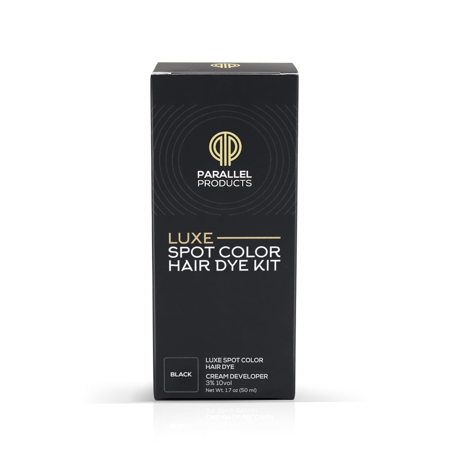 Dark Slate Gray Parallel Products - Luxe Color (Black) - Cream Hair Dye - 25mL - Tint for Professional Spot Coloring - With Cream Developer, Mixing Dish and Application Brush - Covers Grey Hair - Root Touch Up
