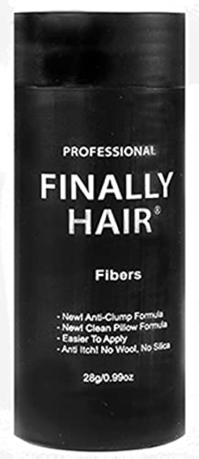 Black Hair Building Fibers Medium Salt & Pepper Hair Loss Concealer Fiber 28 Gram .99oz Refillable Bottle by Finally Hair (dark chocolate brown with white/grey highlights))