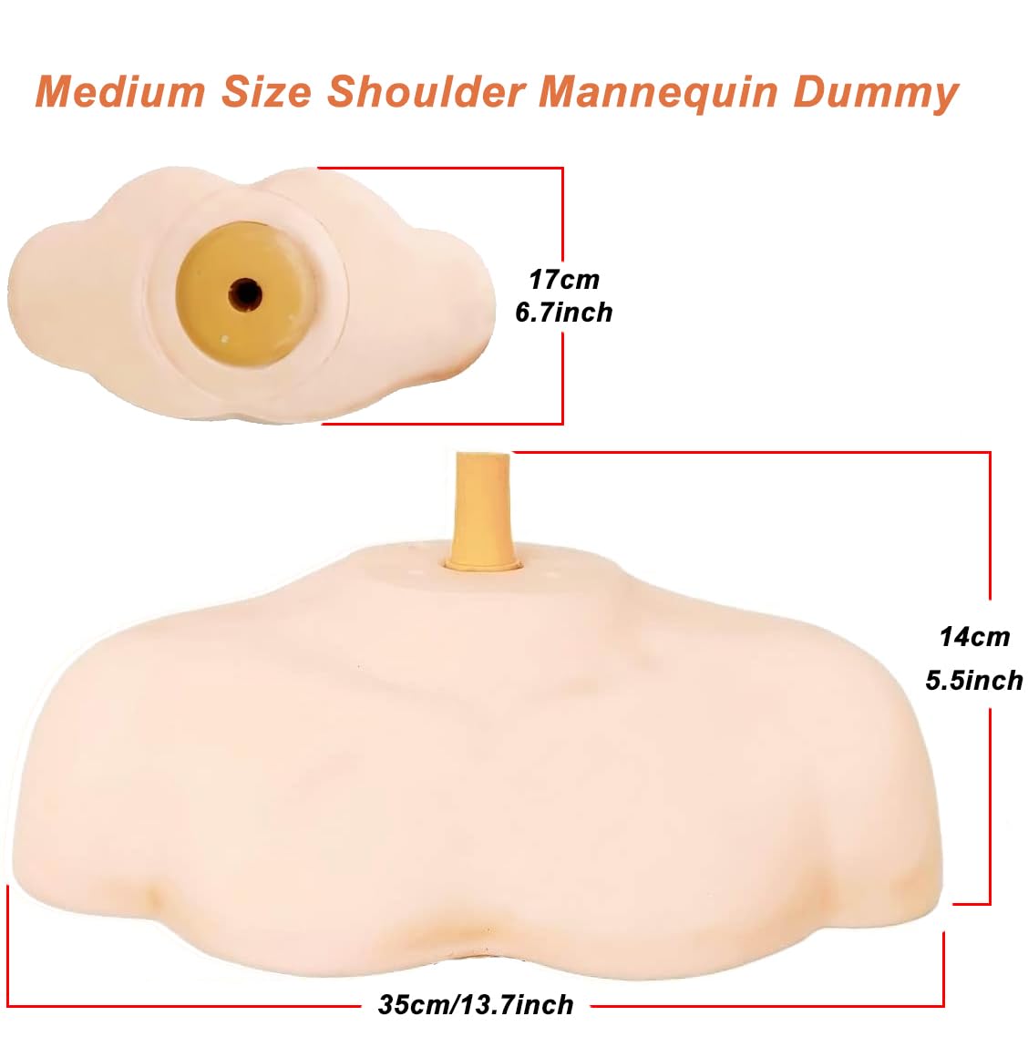 White Smoke Shoulder Mannequin, Dummy Shoulder for Mannequin Head Stand, Wig Head Support for Cosmetology and Hairdressing Training in Home and Salon Settings, Shoulder Model, Medium Size