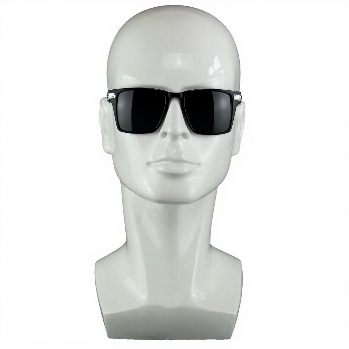Gray LIAMTU Male Mannequin Head for Display – Realistic PVC Head Model for Wigs, Hats, Headphones, Jewelry, Salon and Home Decoration,Whate