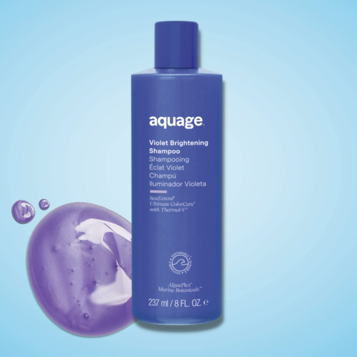 Pale Turquoise Aquage Violet Brightening Shampoo 8 Fl Oz