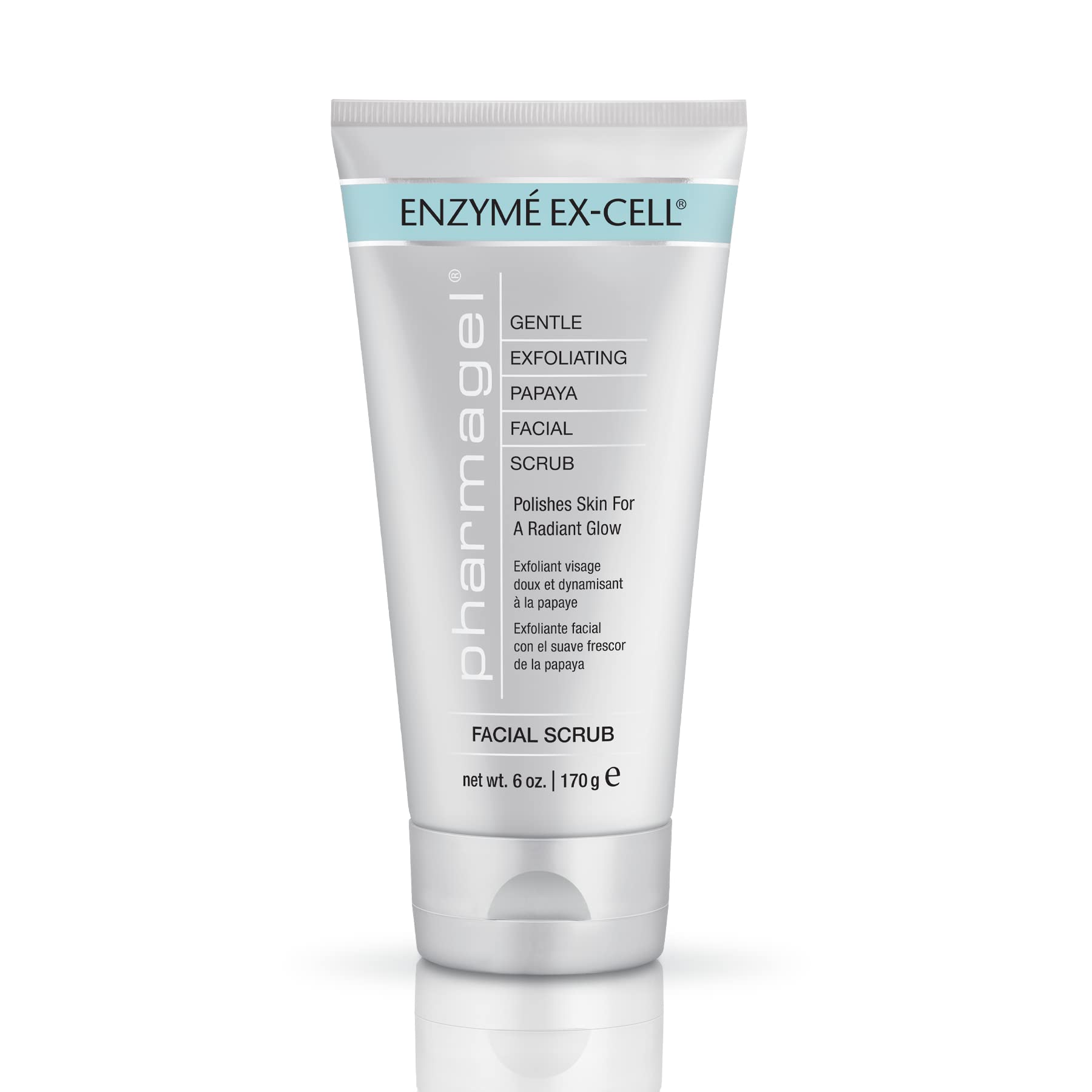 White Smoke Pharmagel Enzyme Ex-Cell - Gentle Papaya Face Exfoliator Scrub for All Skin Types - 6 Ounces