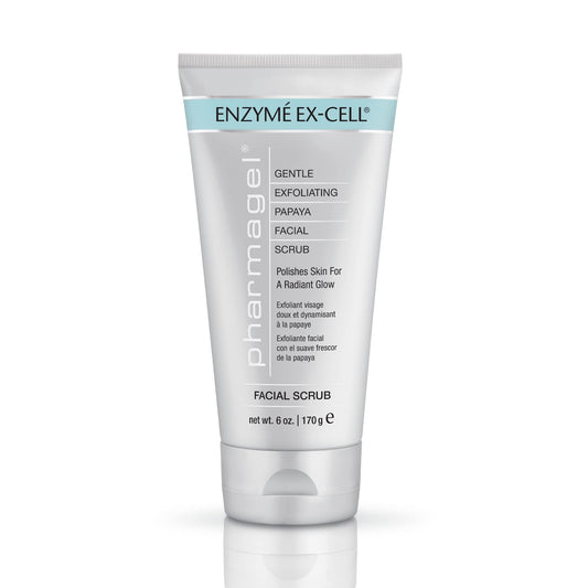White Smoke Pharmagel Enzyme Ex-Cell - Gentle Papaya Face Exfoliator Scrub for All Skin Types - 6 Ounces