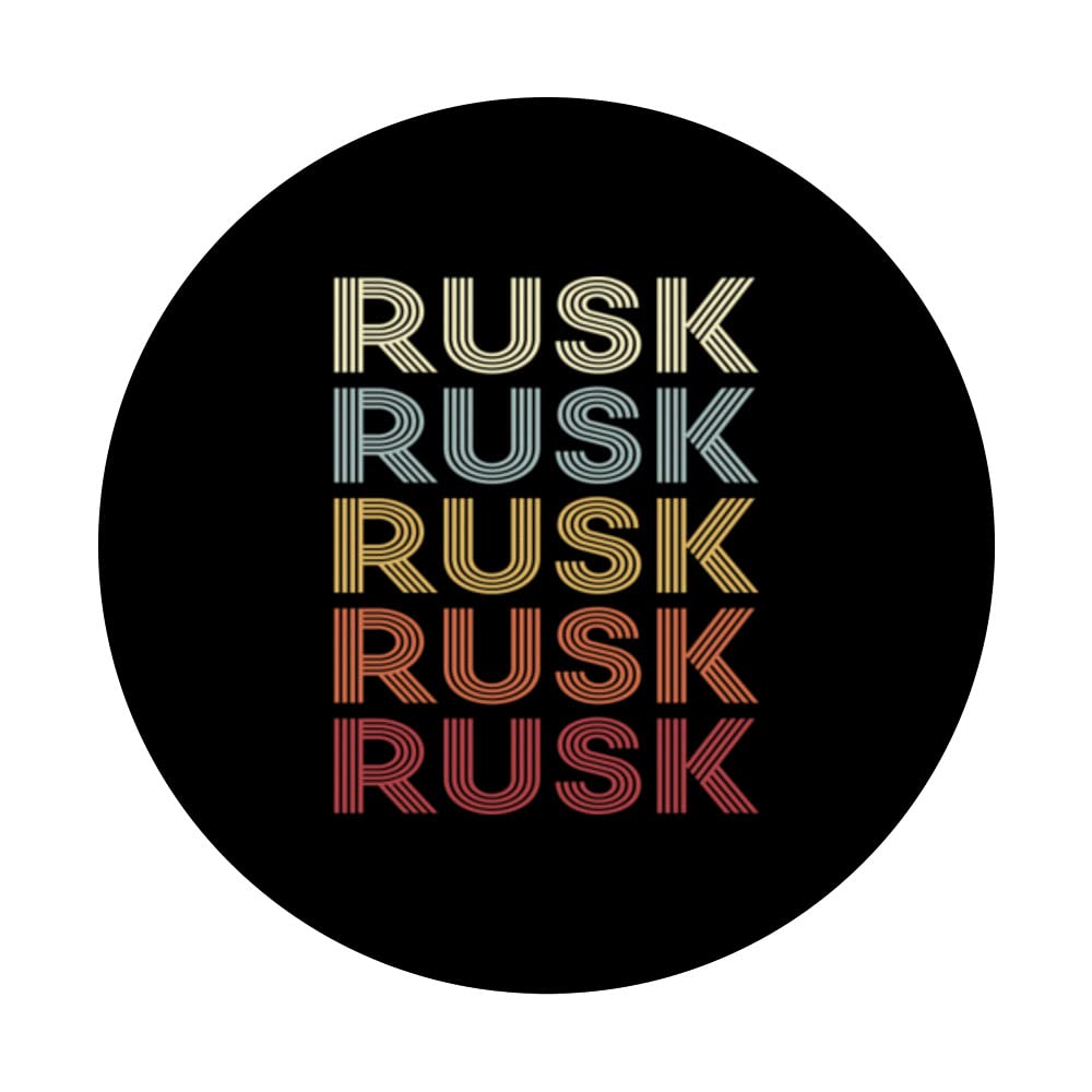 Black Rusk Texas Rusk TX Retro Vintage Text PopSockets Swappable PopGrip