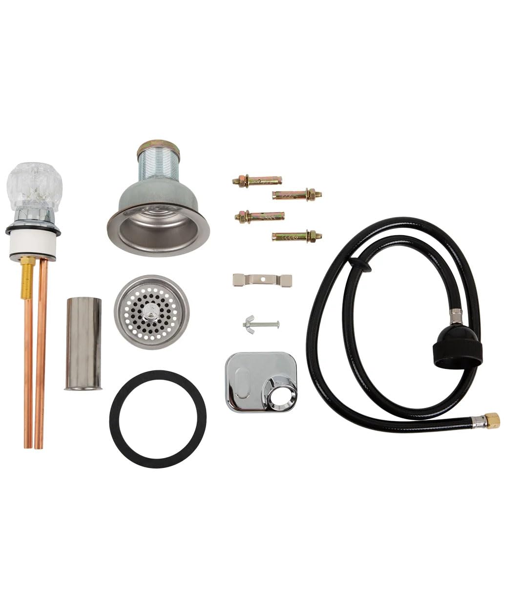 White Smoke Pibbs Heavy-Duty Black Porcelain Shampoo Bowl for Professional Salons, Single-Handle Faucet, Spray Hose & Hardware. Wall-mounted design, PIB-5300
