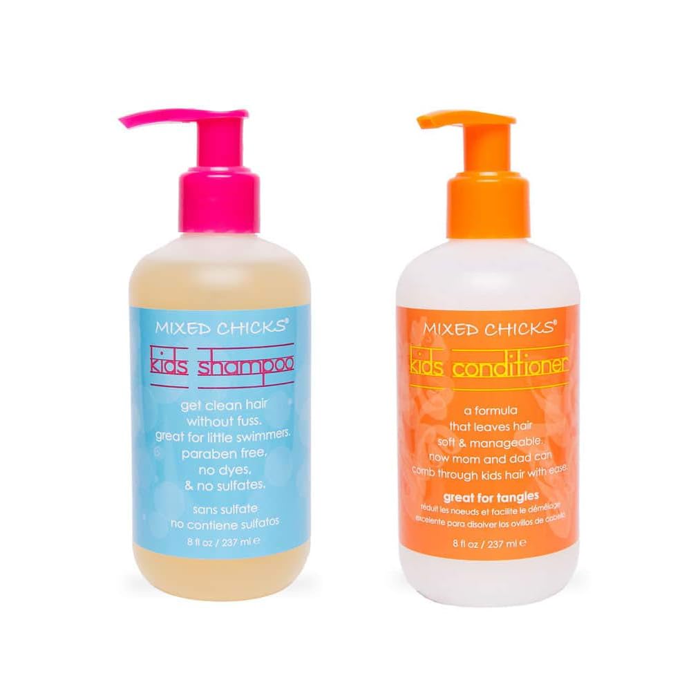 White Smoke Mixed Chicks Gentle Sulfate-Free Kids Shampoo + Gentle Conditioner, 8 fl. oz Each