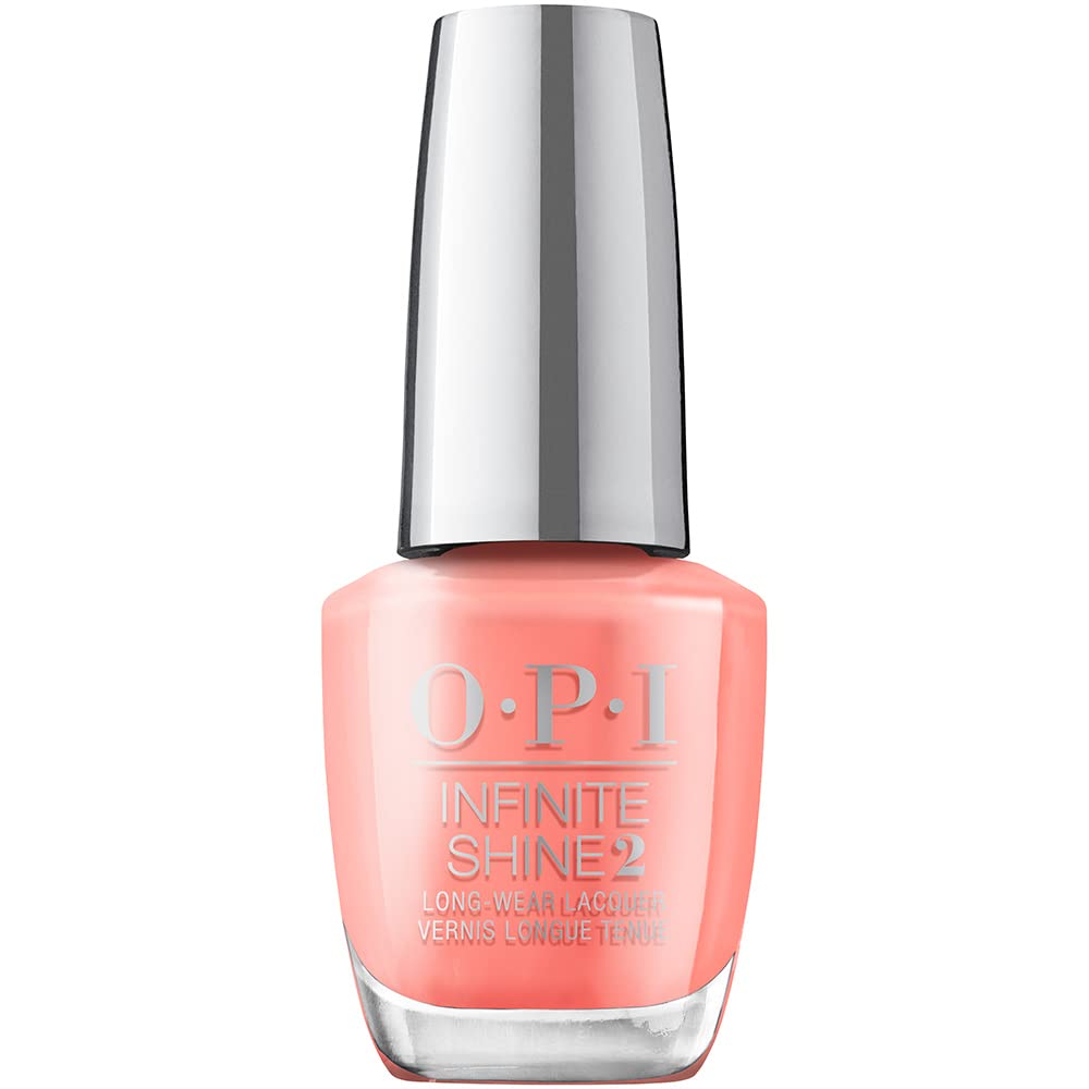 White Smoke OPI Infinite Shine 2 Long-Wear Lacquer, Opaque & Vibrant Crème Finish Orange Nail Polish, Up to 11 Days of Wear, Chip Resistant & Fast Drying, Summer 2023 Collection, Summer Make the Rules,Flex on the Beach, 0.5 fl oz