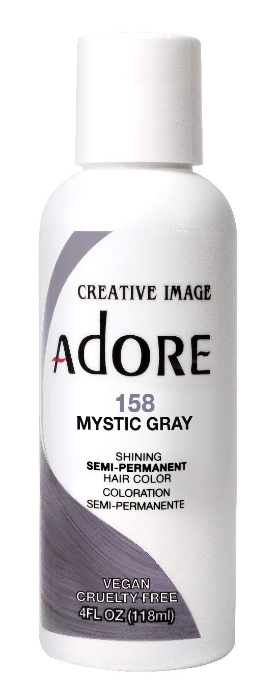 White Smoke Adore Semi Permanent Hair Color - Vegan and Cruelty-Free Hair Dye - 4 Fl Oz - 158 Mystic Gray (Pack of 3)