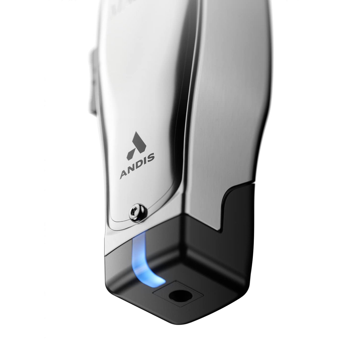 White Smoke Andis 12660 Professional Master Corded/Cordless Hair Clipper, Adjustable Carbon Steel Blade Hair Clipper for Close Cutting, Silver