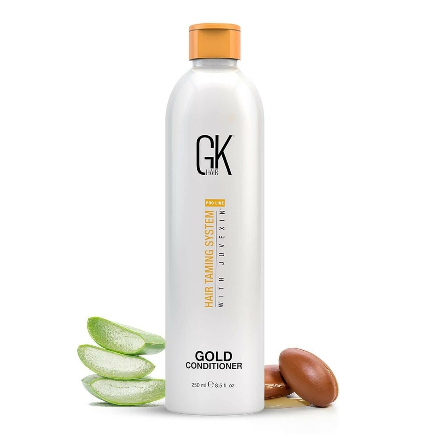 White Smoke GK HAIR Global Keratin Gold Conditioner (8.5 Fl Oz/250ml) Hair Moisturizing Shine and Protection With Argan Oil, Shea Butter, Natural Oils All Hair Types