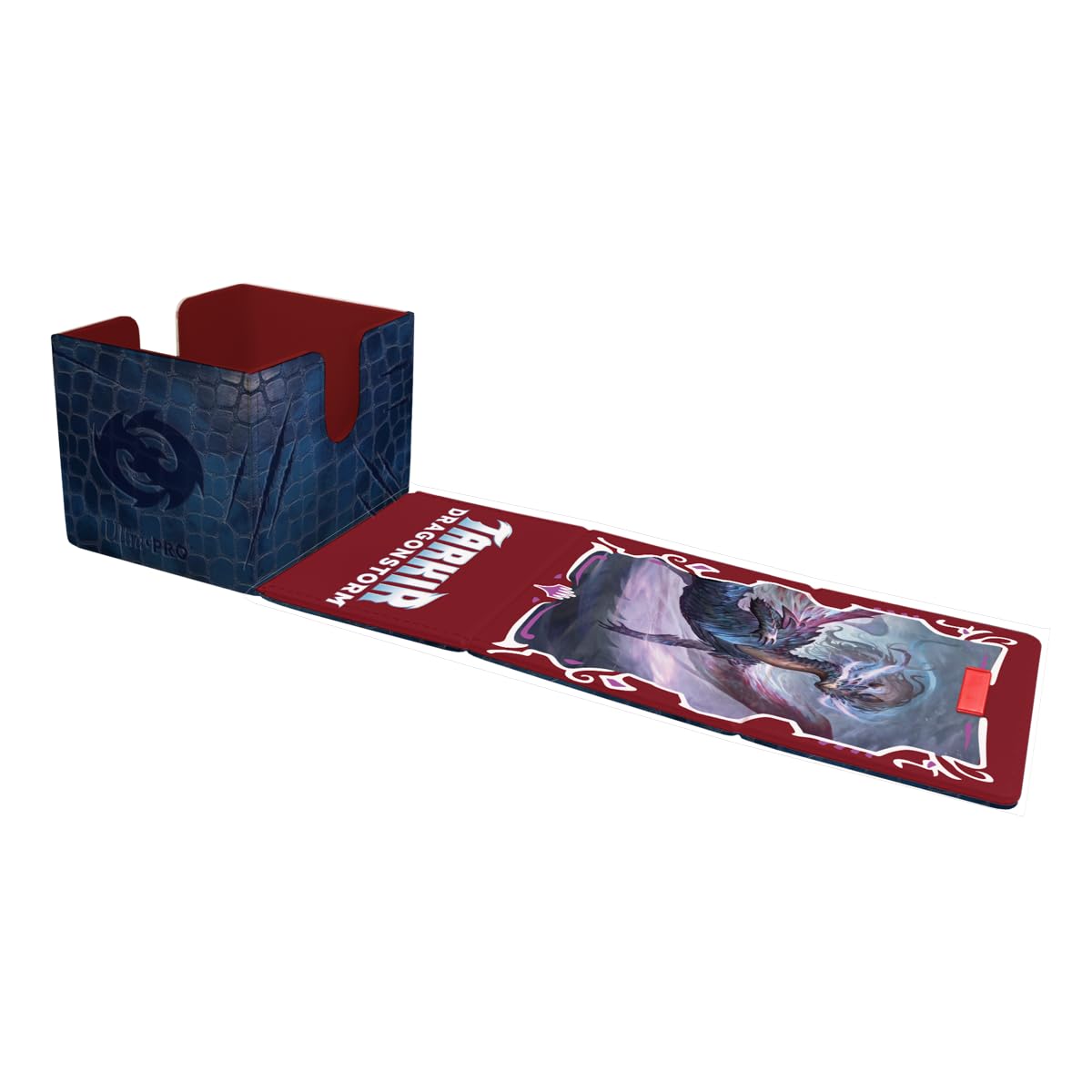 White Smoke Ultra Pro - Tarkir Dragonstorm Neriv, the Storm Front Premium Alcove Edge Deck Box for Magic: The Gathering | Premium Deck Box Dragon Scale Design Magnetic Closure Card Storage MTG Accessories