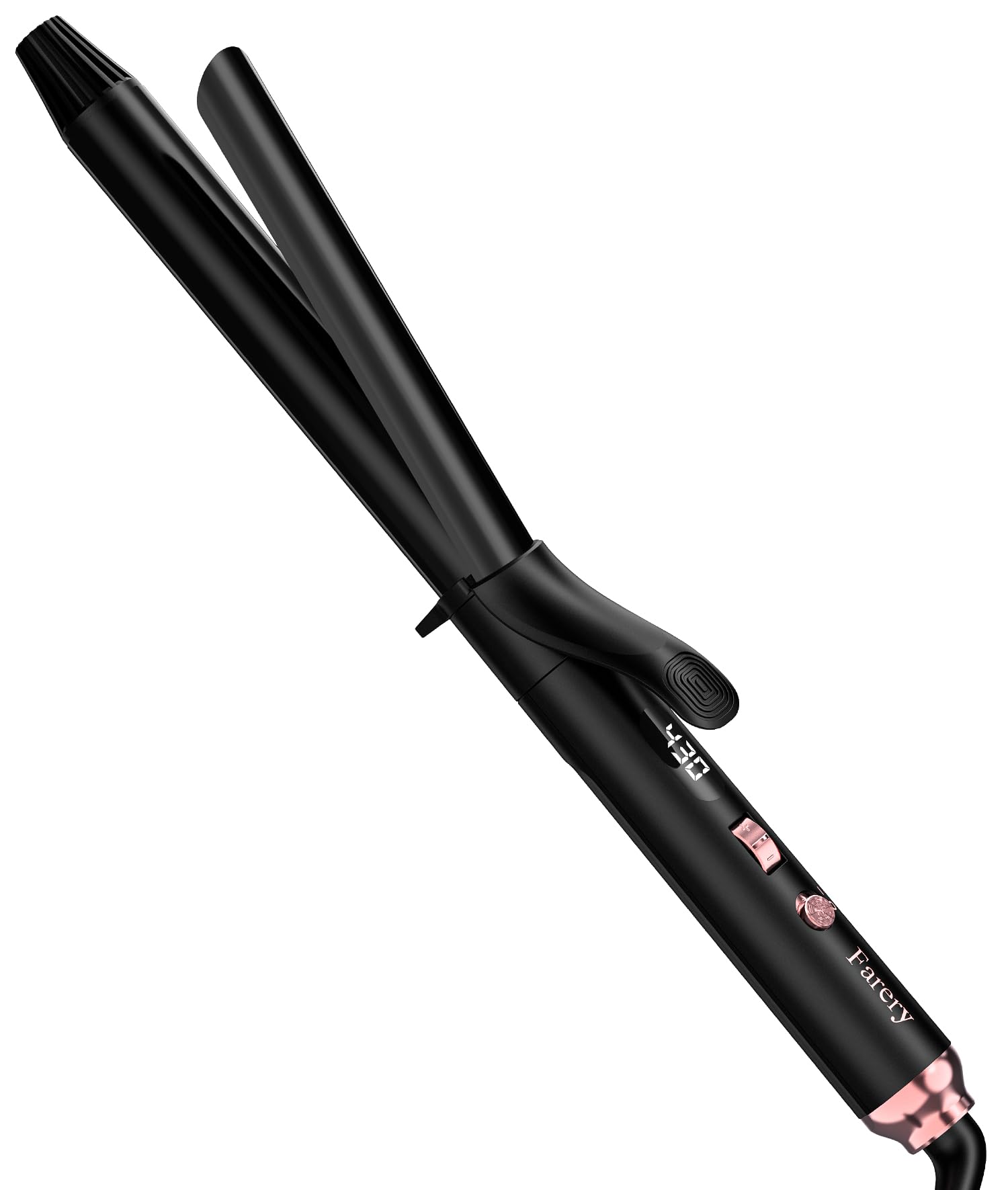 White Smoke FARERY Long Barrel Curling Iron 1 Inch, Ceramic Curling Iron for Thin Hair, Infused Argan Oil & Keratin, Long Lasting Styling, 11 Adjustable Temp, Include Clips & Silicone Pad