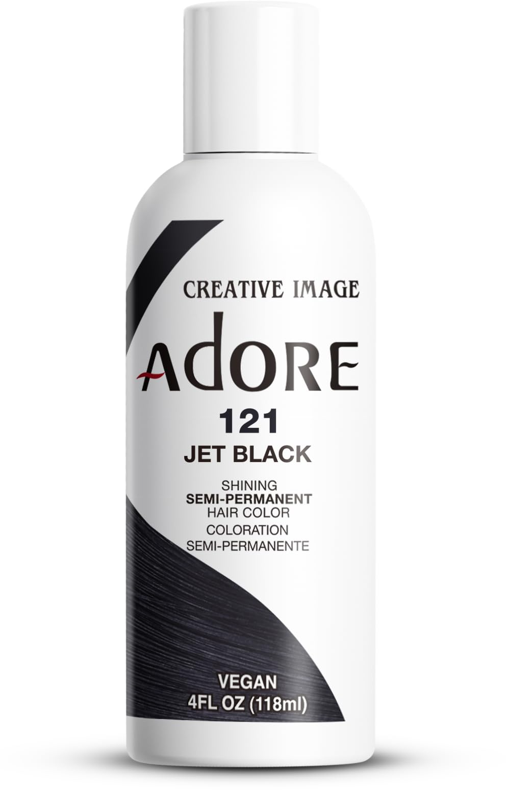 White Smoke Adore Semi Permanent Hair Color (121 Jet Black) | Vegan & Cruelty-Free Black Hair Dye | No Ammonia, No Peroxide, No Alcohol | 4 Fl Oz