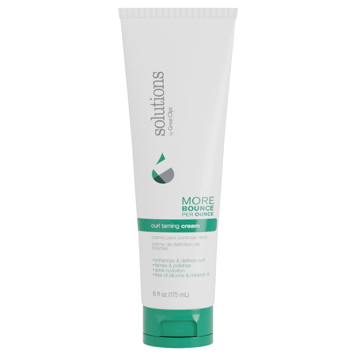 Light Gray GREAT CLIPS Solutions Curl Taming Cream, 6oz | Enhance & Define Curls | For a Tame and Polished Look