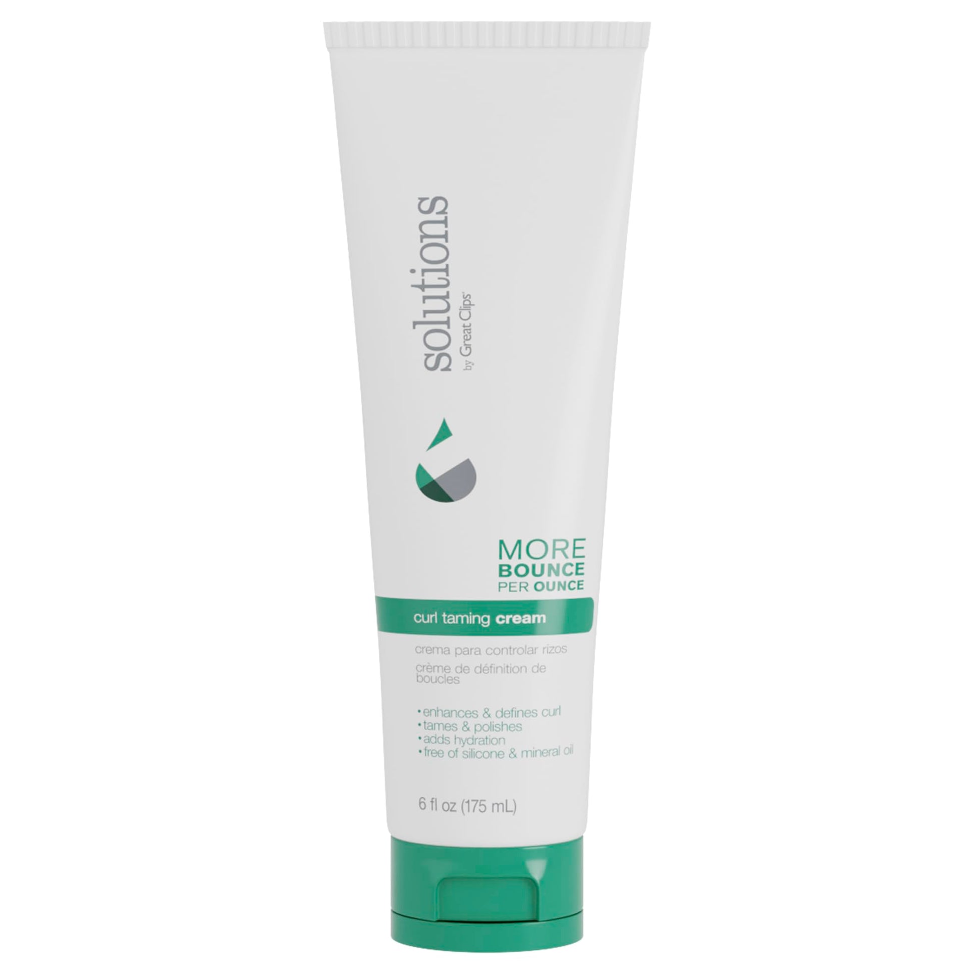 Light Gray GREAT CLIPS Solutions Curl Taming Cream, 6oz | Enhance & Define Curls | For a Tame and Polished Look