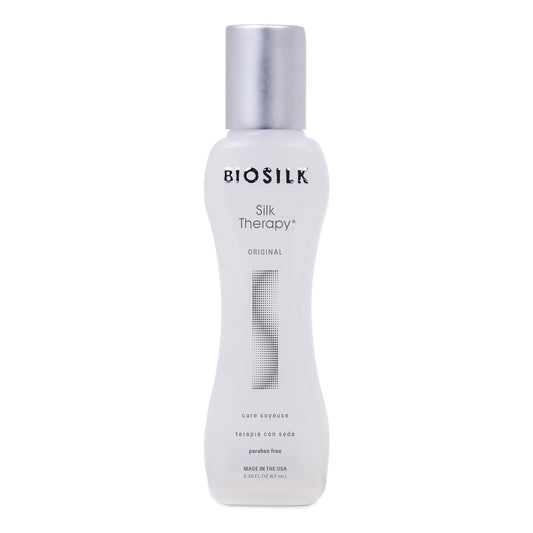 Light Gray BioSilk Silk Therapy Original, Reconstructing Leave-In Hair Treatment, Adds Shine, Smooths & Prevents Split Ends, Sulfate-Free, Paraben-Free, Cruelty-Free, 2.26 Oz