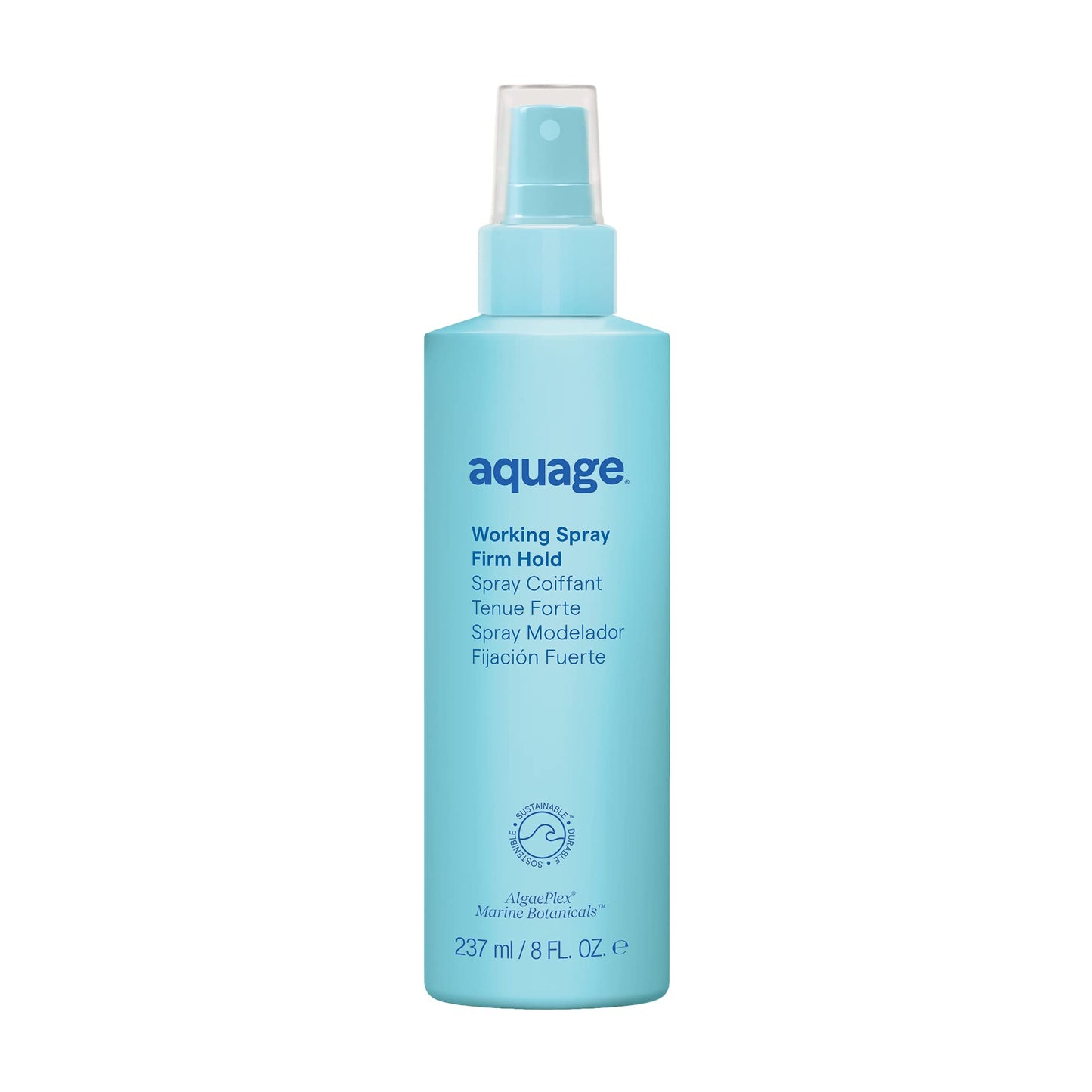 Sky Blue Aquage Working Hair Spray - Firm Hold, Non Aerosol Hairspray for Women - Volumizing Styling Spray for Thermal Protection and Long Lasting Hold (5 oz)