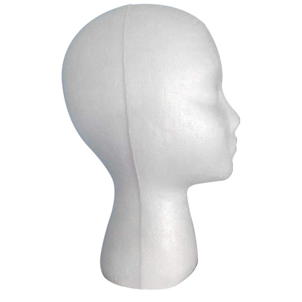 White Smoke Female Styrofoam Mannequin Head Model - Wig/Hat Display Stand - Art Work Painting Novelty - Foam White by LIAMTU