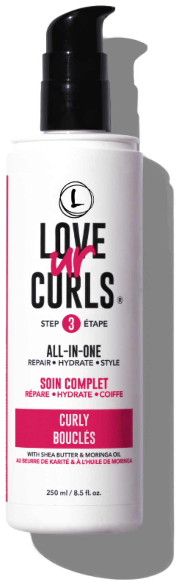 White Smoke Love Ur Curls All in One Curl Cream Styler, Anti Frizz Curling Cream for Curly Hair, Repair, Define, Hydrate & Style with Shea Butter, 250mL