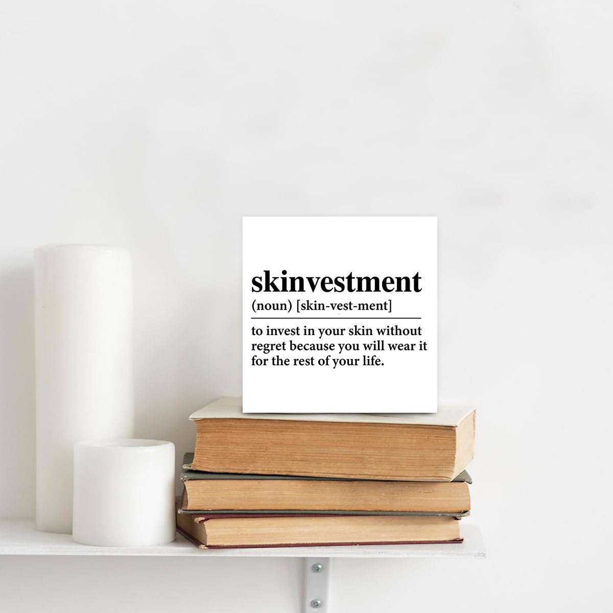 Lavender Skin Care Sign Spa Decor Self Care Skinvestment Wood Block Sign Massage Beauty Room Salon Decoration Gifts for Esthetician Beautician Beauty Artist