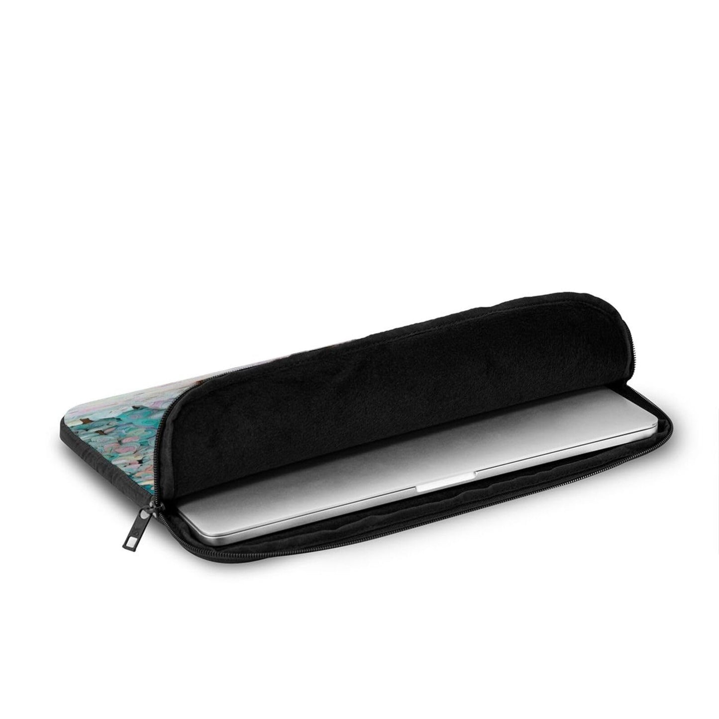 White Smoke 10 Inch Portable And Shockproof Laptop Bag With Unique Enchanted Alcove Print, For Work, University, And Commuting