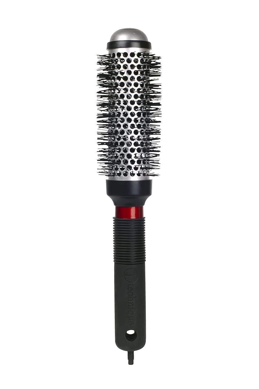 White Smoke Cricket Technique Thermal Hair Brush #330 1.25” for Curling, and Styling – Heat-Retaining Barrel with Anti-Static Tourmaline Bristles, Round Thermal Brush, Ideal for All Hair Types