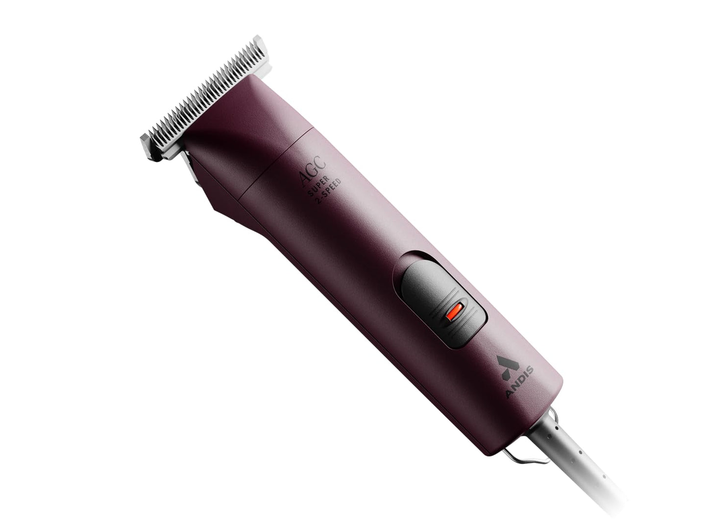 White Smoke Andis 23330 Professional AGC Super 2-Speed Horse Clipper with Detachable Blade - Cool & Quiet Running Design - Includes Ultra Edge Size T-84 Blade for Complete Horse Grooming - Burgundy