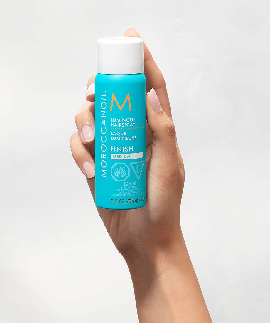 Lavender Moroccanoil Luminous Hairspray Medium, Travel Size, 2.3 Fl Oz