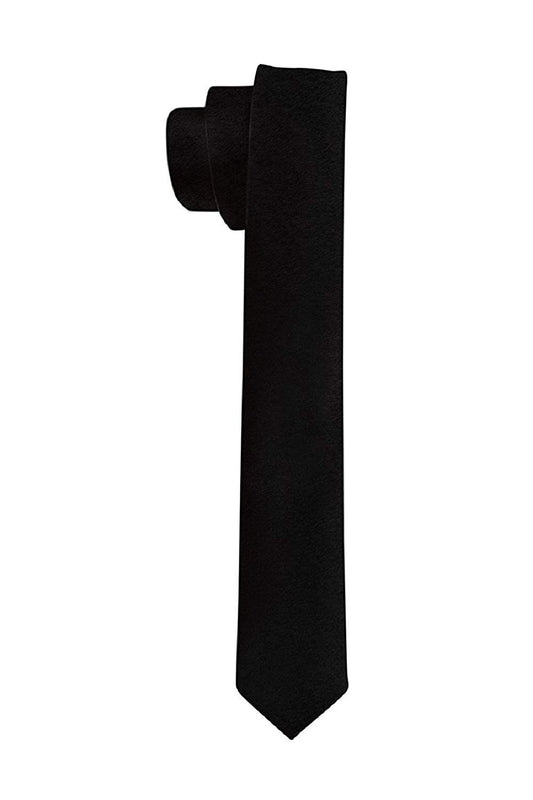 Black Alcove Men's/Boys Slim Tie For Party And Occasions, BLACK, Free Size