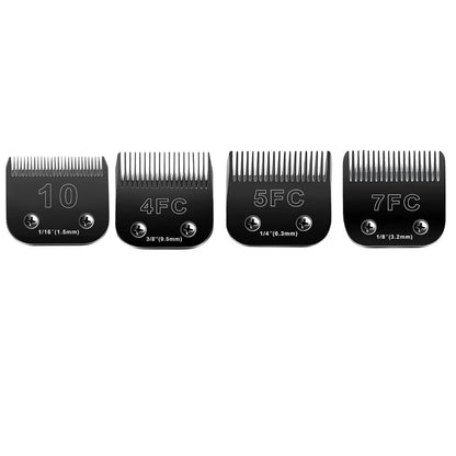 Dark Slate Gray 4PCS Dog Grooming Blades Compatible with Andis Dog Clippers Blades,Dog Clipper Blades Compatible with Oster A5,Wahl km10 Dog Clippers,Stainless-Steel Blade Sharp,Size:10+4FC+5FC+7FC
