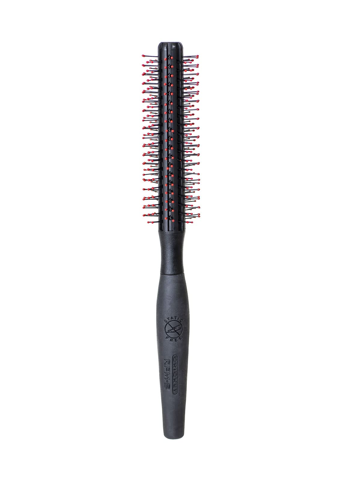 White Smoke Cricket Static Free RPM 8 Row Round Hair Brush - Curling, Blow Drying, Detangling and Styling Wet or Dry, Suitable for All Hair Types