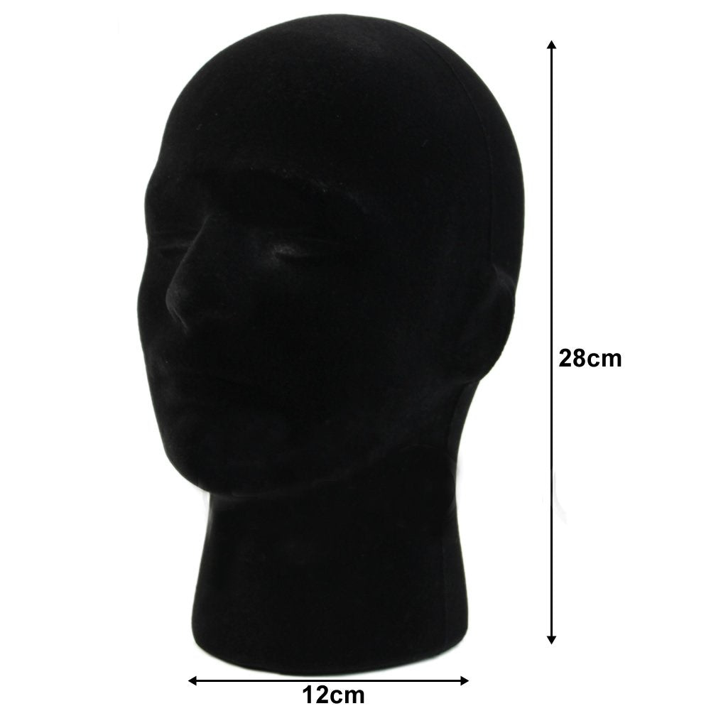 Black LIAMTU Male Wigs Display Mannequin Head Stand Model HTC Vive VR Headsets Mount Styrofoam Foam Black