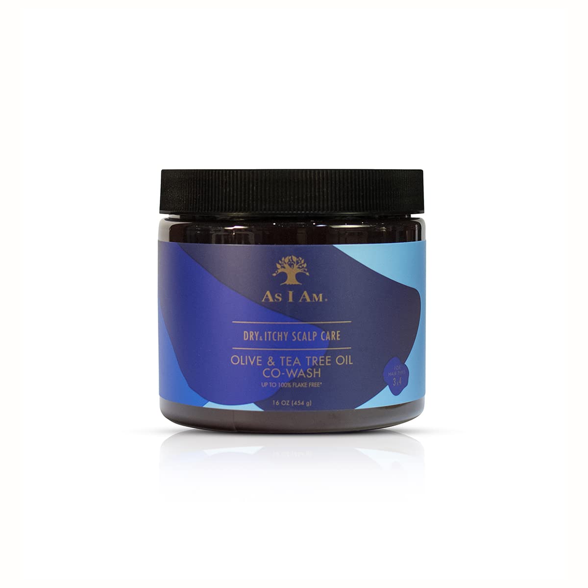 Black As Am Dry & Itchy Scalp Care Cowash - 16 ounce - Enriched with Zinc Pyrithione, Olive Oil, and Tea Tree Oil - Fights Dandruff and Seborrheic Dermatitis, Blue (29782)