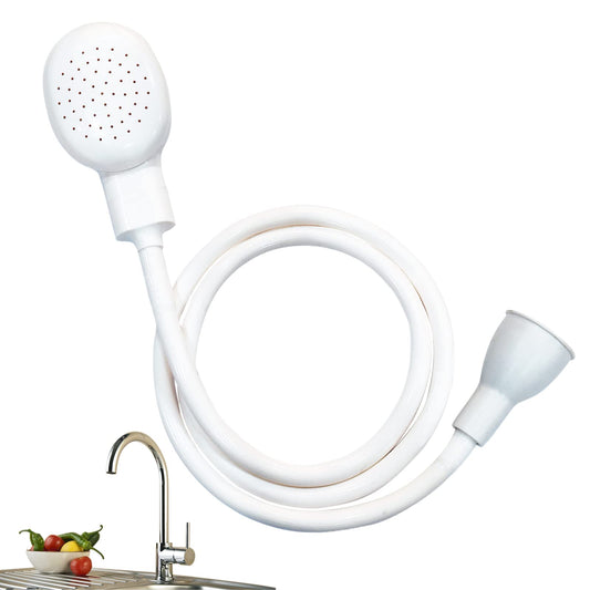 White Smoke Sink Spray Rubber Hose, Sink Hose Attachment for Faucet Portable Sink Hose Faucet Sprayer, Shampoo Sprayer for Dog, Pets, Bathing Baby, Washing Hair, Rinsing Vegetables (For sink)