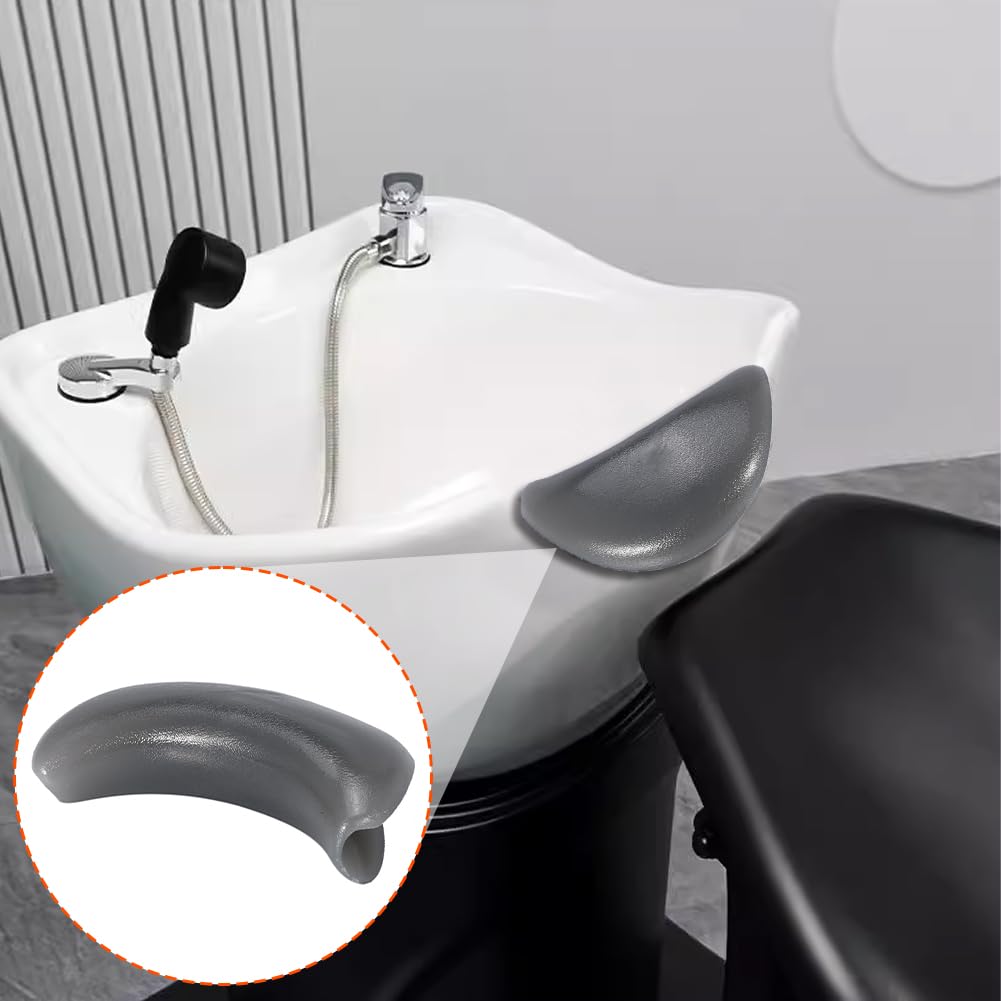 Gray Lwuey Grey Shampoo Bowl Gel Neck Rest, Shampoos Bowls Necks Cushion Salon Necking Pillow Backwash Silicone Vertical Hairdressing Washing Support Pad for Spa Hair Wash Basin Tools 5.5 * 1.6inch