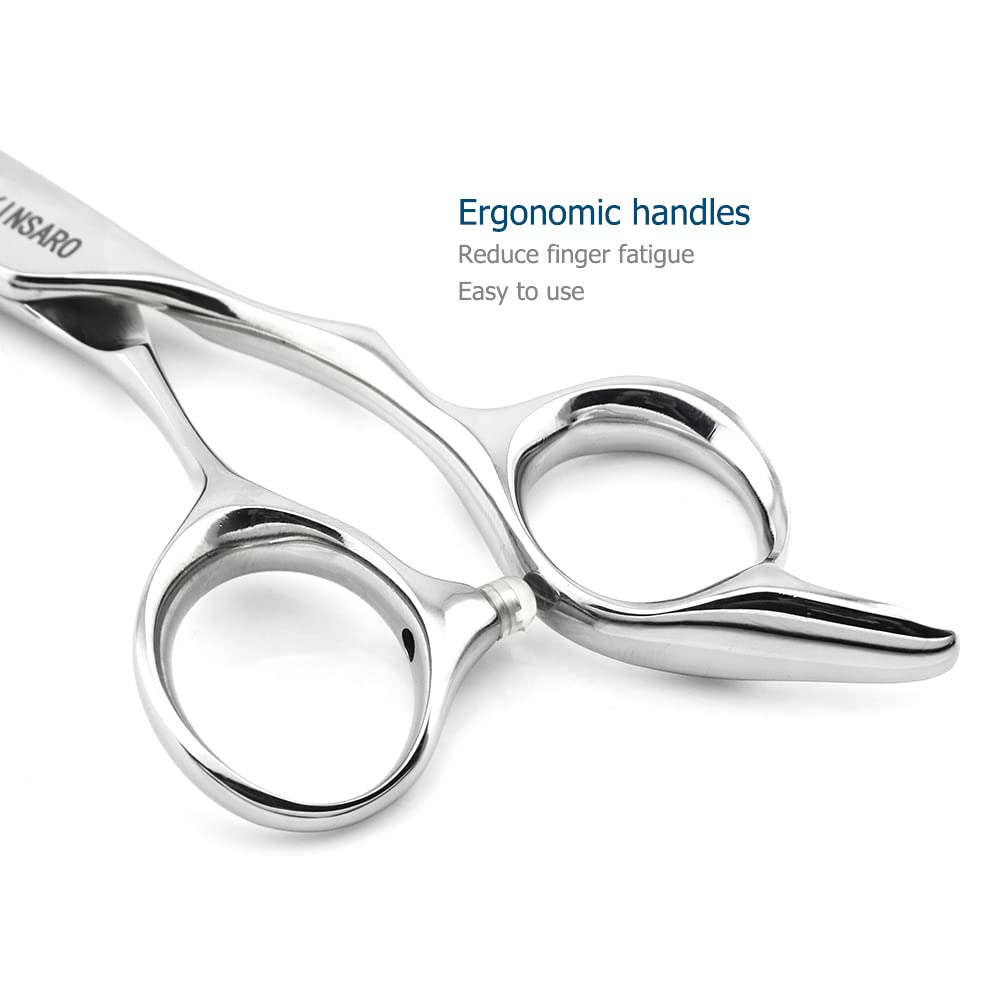 White Smoke Hair Thinning Scissors 5.75 Inch Hair Shears Professional Barber Scissors Sharp Hair Thinning Shears Convex Razor Edge 440c KINSARO for Hairdresser Barbershop or Home Use
