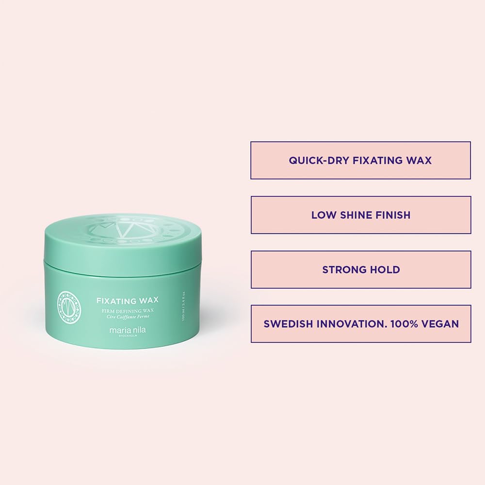 Misty Rose Maria Nila Fixating Wax, 100 ml, Hold 4/5, Low Shine and Matte Finish, Long-lasting Hold, For Shorter Hair Types, 100% Vegan