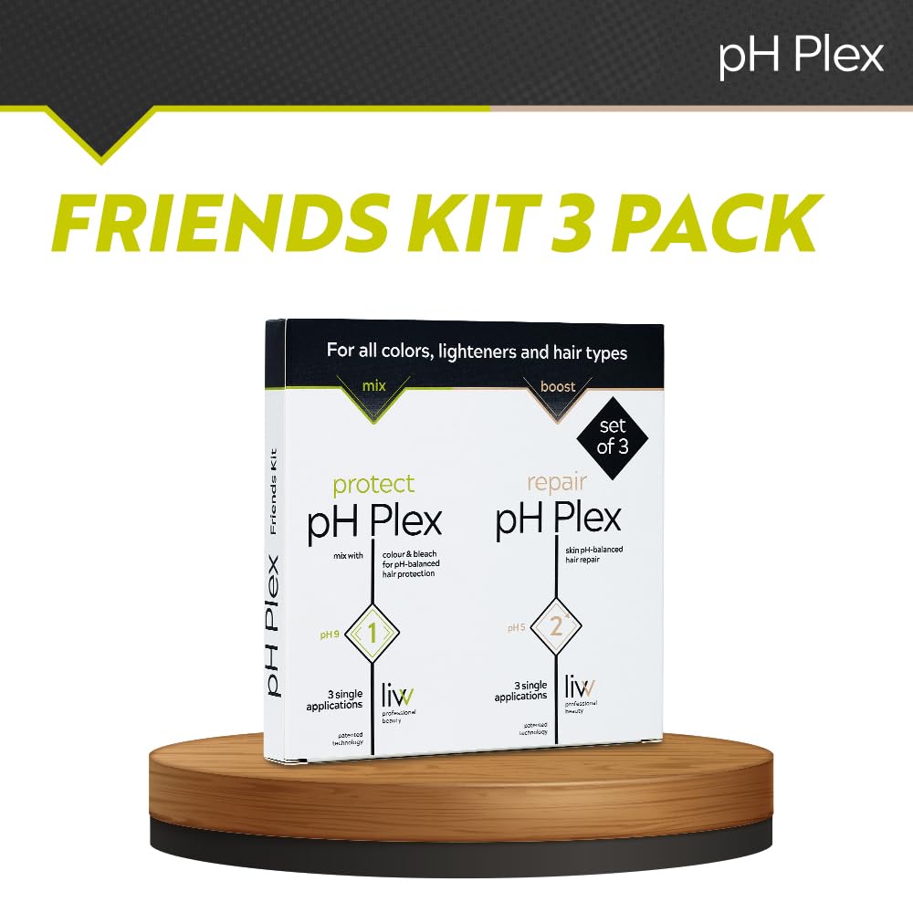 White Smoke LIW pH Plex Steps 1&2 Protect & Repair Hair Care Treatment - Use with Home Hair Color & Bleach Products - Salon Quality Professional Results at Home - Friends Kit (3 Sachets of Steps 1 & 2)