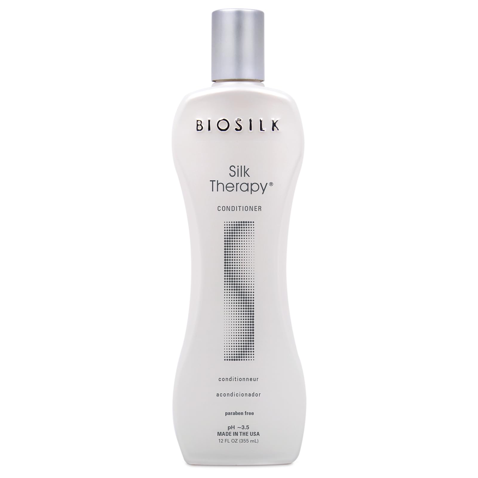 Light Gray BioSilk Silk Therapy Conditioner - Sulfate, Paraben and Gluten Free, 12 oz(Pack of 12)