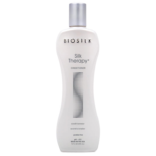 Light Gray BioSilk Silk Therapy Conditioner - Sulfate, Paraben and Gluten Free, 12 oz(Pack of 12)
