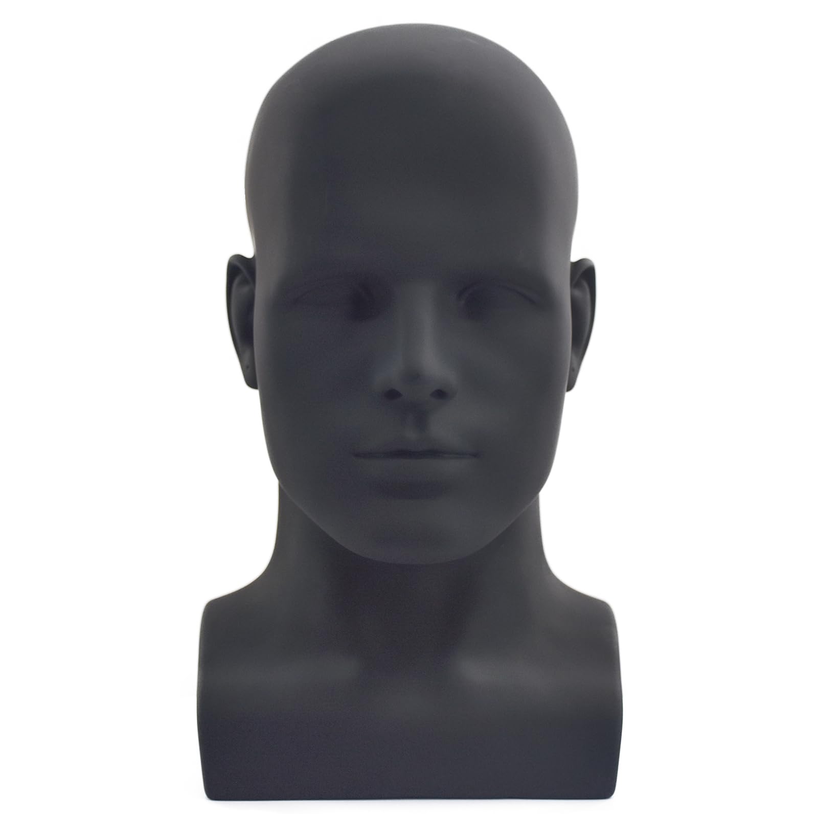 Dark Slate Gray Tcwuzick Male Mannequin Head Professional Manikin Head for Display Wigs Hats Headphone Mask Sunglasses Jewelry and Scravat Display Stand (L90-yahei)