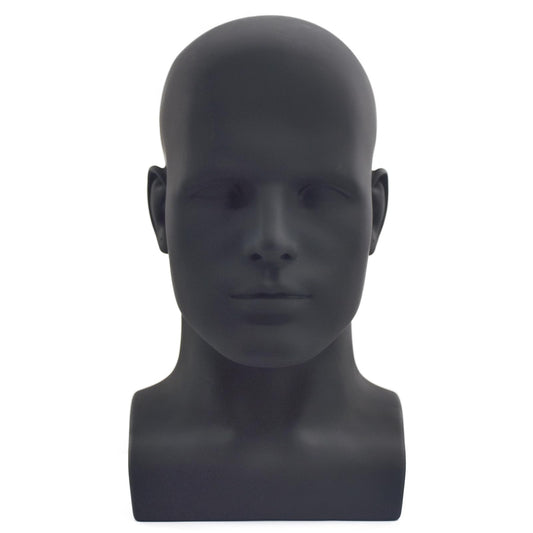 Dark Slate Gray Tcwuzick Male Mannequin Head Professional Manikin Head for Display Wigs Hats Headphone Mask Sunglasses Jewelry and Scravat Display Stand (L90-yahei)