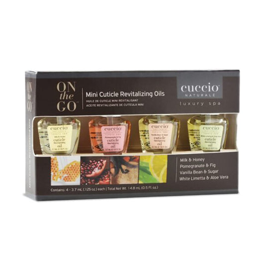 Dark Slate Gray Cuccio Naturale Mini Cuticle Revitalizing Oils – Winter Hydration Repair for Dry Cuticles & Nails, Paraben-Free Spa Fragrances, Women’s Gift Set, 4 Pc